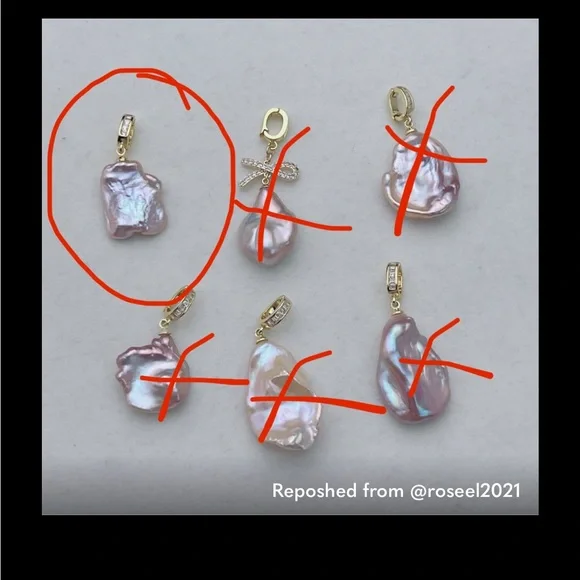 N76 Handmade Freshwater Baroque Pearl Detachable Pendant - Picture 4 of 4